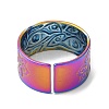 Ion Plating(IP) 304 Stainless Steel Eye Open Cuff Ring for Women RJEW-M149-35RC-2
