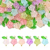 60Pcs 6 Colors Glass Pendants PALLOY-CJ00062-1
