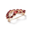 Heart Alloy Rhinestone Brooch Pins JEWB-Z034-07G-2