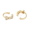 Brass Micro Pave Clear Cubic Zirconia Cuff Earring for Women EJEW-S225-19G-03-2