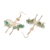 Natural Green Aventurine Chips Dangle Earrings EJEW-S214-01F-2
