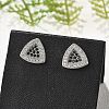 Brass Micro Pave Cubic Zirconia Stud Earrings for Women EJEW-G428-11P-03-2