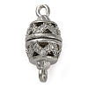 Brass Micro Pave Clear Cubic Zirconia Hollow Oval Connector Charms KK-A230-05B-P-1