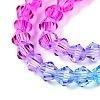 Gradient Color Baking Paint Glass Bead Strands DGLA-A039-T6mm-A08-3