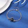 Tarnish Resistant 201 Stainless Steel Macrame Pouch Braided Gemstone Holder Bracelet Making BJEW-JB09620-02-2