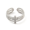 Brass Micro Pave Cubic Zirconia Open Cuff Rings RJEW-H225-04P-2