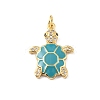 Rack Plating Brass Micro Pave Cubic Zirconia Pendants KK-C021-01G-02-1