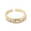 Brass with Cubic Zirconia Cuff Rings for Women RJEW-B160-07A-G-4