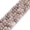 Electroplated Natural Violet Strawberry Quartz Round Beads Strands G-L598-A06-02-1