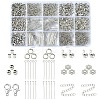 DIY Iron Eye Pin & Flat Head Pins & Bead Caps & Bead Tips Jewelry Making Findings Kits DIY-YW0010-20B-1