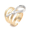 Brass Bowknot Wide Open Cuff Ring for Women RJEW-C102-22GP-1