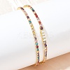 925 Sterling Silver Pave Colorful Cubic Zirconia Tennis Necklaces for Women NJEW-C096-01B-G01-1
