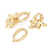 Brass Micro Pave Clear Cubic Zirconia Fold Over Clasps LS-KK-U043-17G-2