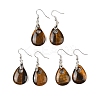 Natutal Tiger Eye Dangle Earrings EJEW-F343-A10-1