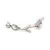 Brass Micro Pave Cubic Zirconia Fold Over Clasps KK-U059-08P-1