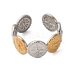 304 Stainless Steel Double Color Cuff Rings RJEW-S635-01GP-Y-2