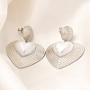 Rack Plating Heart Brass Dangle Stud Earrings EJEW-H143-16P-2