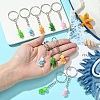 10Pcs 5 Colors Resin Tortoise Pendant Keychain KEYC-FS00018-3