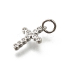 Brass Micro Pave Cubic Zirconia Charms KK-P295-54P-2