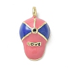 Brass Micro Pave Cubic Zirconia Enamel Pendants KK-L248-17G-1