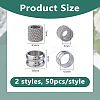 100Pcs 2 Styles 304 Stainless Steel Beads STAS-DC0017-28-2