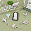 6Pcs 6 Colors Flat Round ABS Plastic Badge Reel AJEW-CA0002-09-4