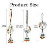 3Pcs 3 Styles Copper Wire Wrapped Chakra Natural Gemstone with Tree of Life Pendant Decorations HJEW-CJ0001-22-2