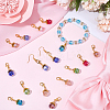24Pcs 12 Styles Round Glass Pendant Decorations PALLOY-BM00016-4