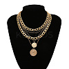 Alloy Disc Pendant Multi Layered Necklaces for Women FS-WGAC560-03-1