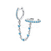 Brass Cubic Zirconia Hoop Earrings FS-WGC777E-11-1