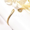 Ion Plating(IP) 304 Stainless Steel Snake Open Cuff Bangles BJEW-L682-011G-6