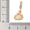 Rack Plating Alloy Rhinestone European Dangle Charms PALLOY-S189-38G-03-3