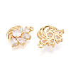 Brass Pave Clear Cubic Zirconia Pendants KK-T077-38G-2