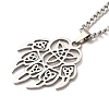 Non-Tarnish 201 Stainless Steel Irish Knot Pendant Necklaces NJEW-D066-01P-2