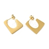 Ion Plating(IP) 304 Stainless Steel Rectangle Stud Earrings LS-EJEW-A089-02G-1