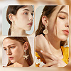 6 Pairs 3 Style Shell & Starfish Steel Asymmetrical Earrings with ABS Imitation Pearl Beaded EJEW-PH0001-15-7