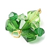 4Pcs 4 Color Faceted Glass Beaded Pendants PALLOY-TA00061-3