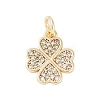 Rack Plating Brass Micro Pave Clear Cubic Zirconia Charms KK-Z060-13G-1