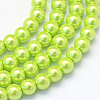 Baking Painted Pearlized Glass Pearl Round Bead Strands X-HY-Q003-4mm-66-1