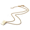 Stainless Steel Initial Letter Rectangle Pendant Necklace for Men Women LS-NJEW-E090-01G-07-2