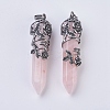 Natural Rose Quartz Pointed Pendants G-F529-B07-1