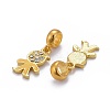 Brass Cubic Zirconia European Dangle Charms LS-KK-E772-05G-2