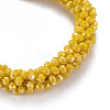 AB Color Plated Faceted Opaque Glass Beads Stretch Bracelets BJEW-S144-003D-05-3