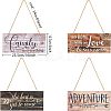 Natural Wood Hanging Wall Decorations for Front Door Home Decoration AJEW-FG0001-26-2