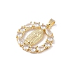 Brass Cubic Zirconia Pendants KK-Z050-18G-01-2