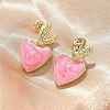 Brass Dangle Stud Earrings EJEW-F359-12G-6