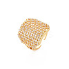 Brass Micro Pave Cubic Zirconia Cuff Rings RJEW-S045-150G-3