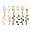 6Pcs Alloy Enamel Flower Pendant Decorations HJEW-JM04044-2