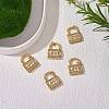 5Pcs Brass Micro Pave Clear Cubic Zirconia Pendants KK-SZ0004-99-4