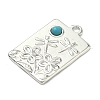 304 Stainless Steel with Dyed Synthetic Turquoise Pendants STAS-G374-05S-05-2